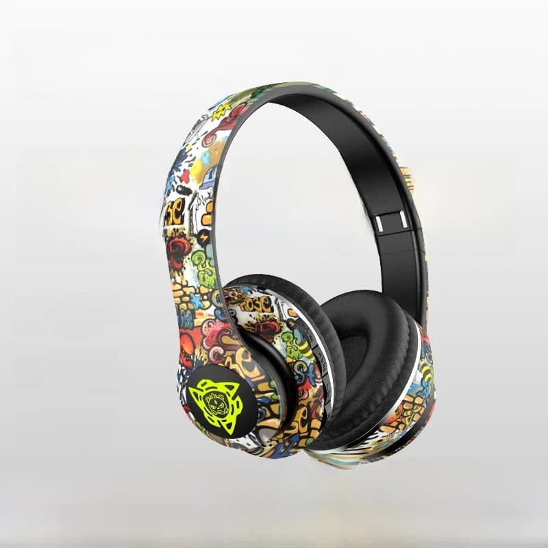 Graffiti Over-Ear Wireless-Kopfhörer mit FM-Radio und TF-Kartensteckplatz