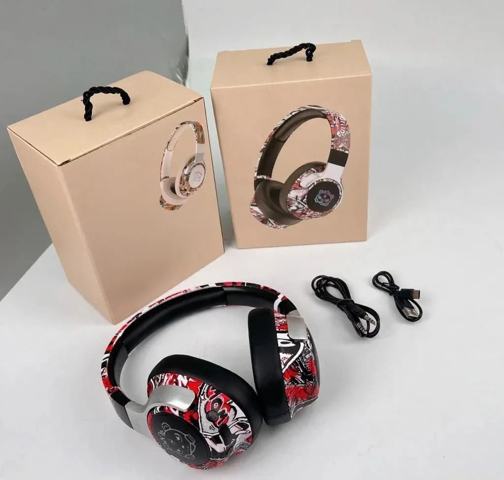 Graffiti Over-Ear Wireless-Kopfhörer mit FM-Radio und langer Akkulaufzeit