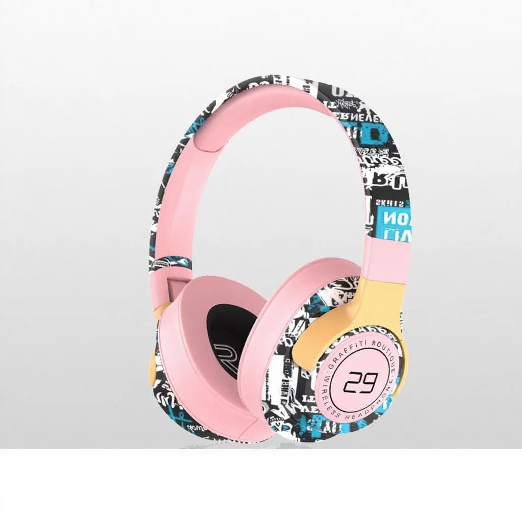 Lackierte Over-Ear Wireless-Kopfhörer mit FM-Radio und faltbarem Design