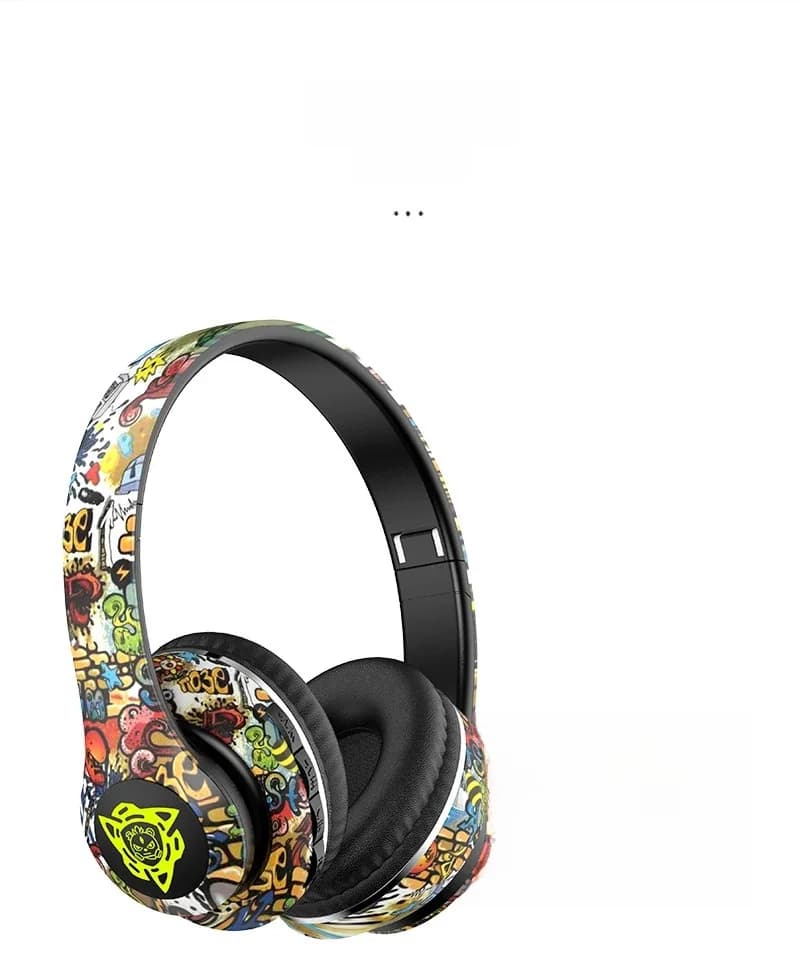 Graffiti Over-Ear Wireless-Kopfhörer mit FM-Radio und TF-Kartensteckplatz