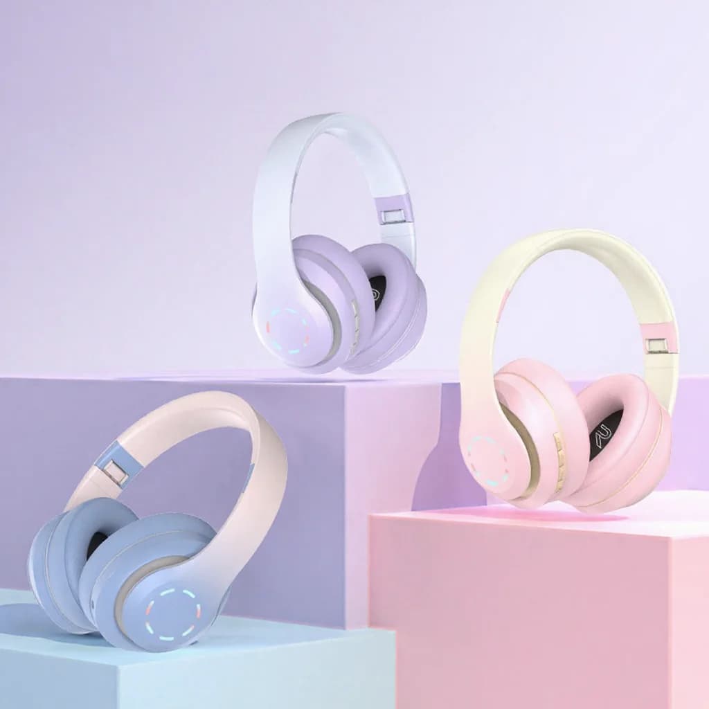 Wireless Over-Ear-Kopfhörer mit LED-Lichtern und FM-Radio