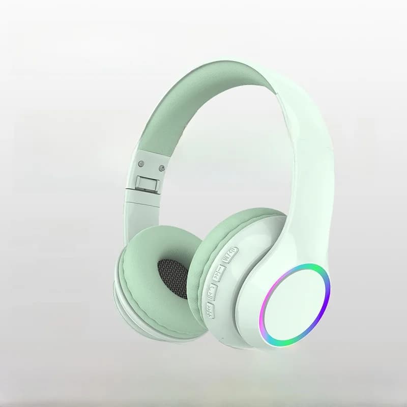 LED-beleuchtete kabellose Bluetooth Over-Ear-Kopfhörer mit Mikrofon