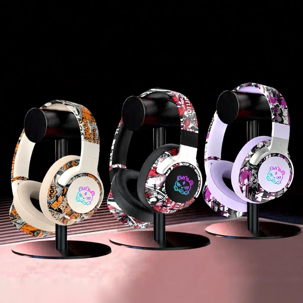 Graffiti Over-Ear Wireless-Kopfhörer mit FM-Radio und langer Akkulaufzeit