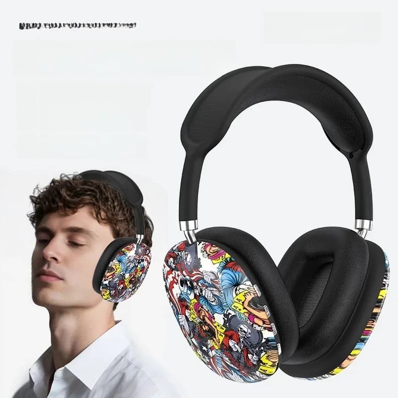 Graffiti Over-Ear Bluetooth-Kopfhörer mit FM-Radio und TF-Kartensteckplatz