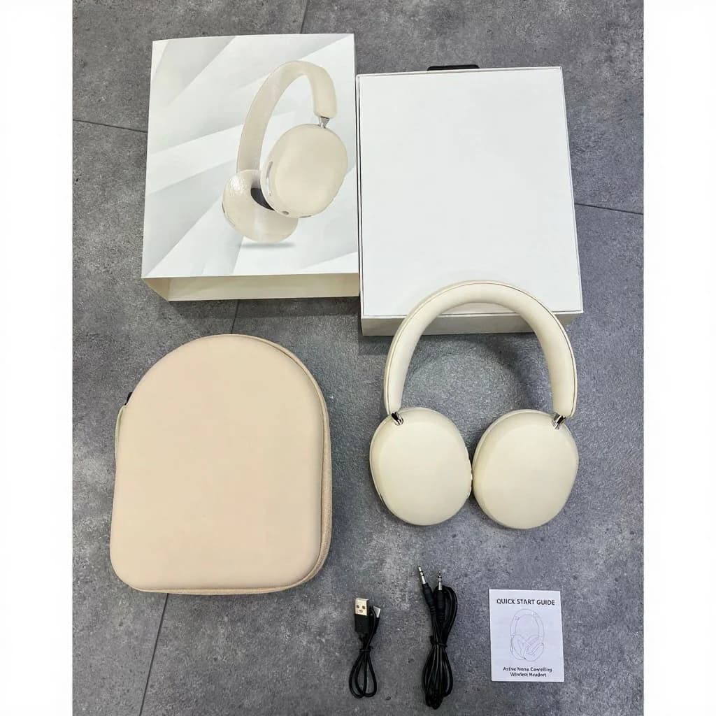 Kabellose ANC Over-Ear-Kopfhörer mit Proteinleder-Ohrmuscheln