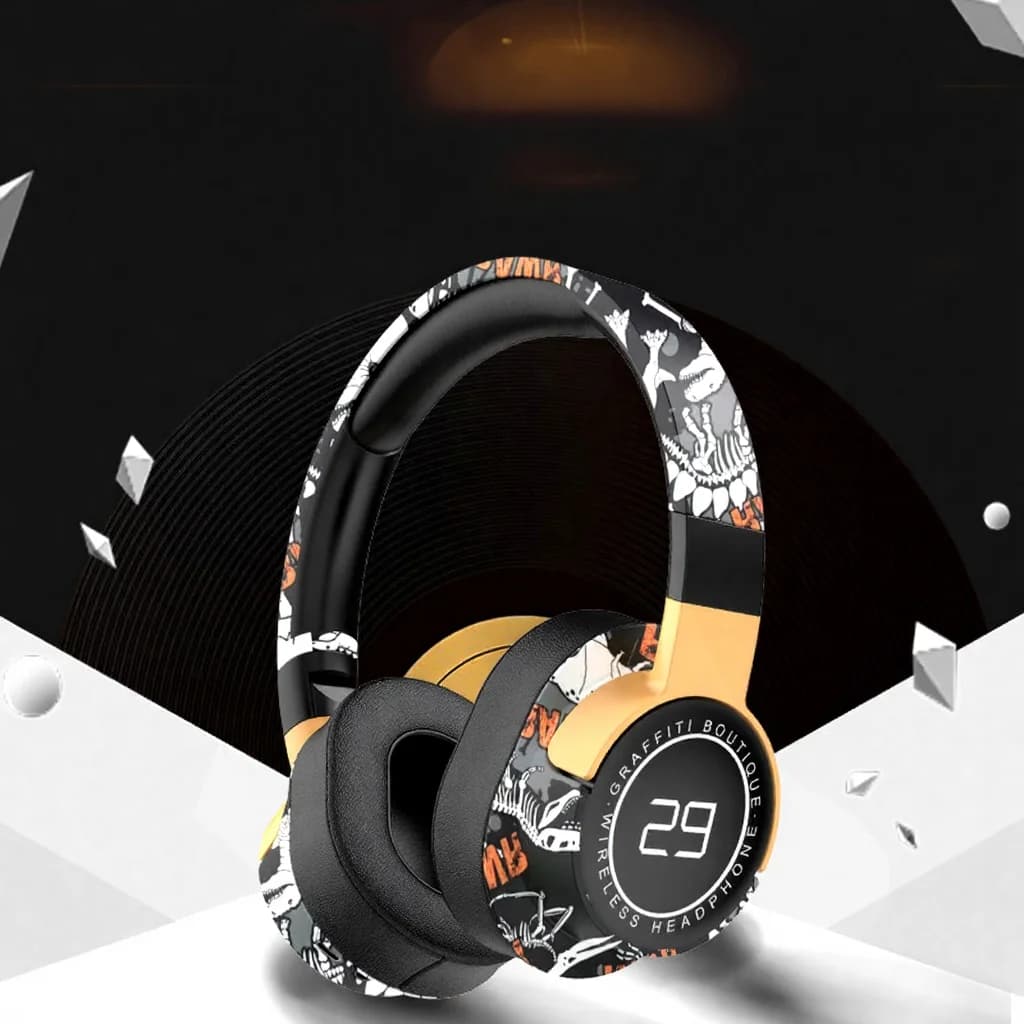 Over-Ear Wireless Bluetooth-Kopfhörer mit FM-Radio und tiefem Bass