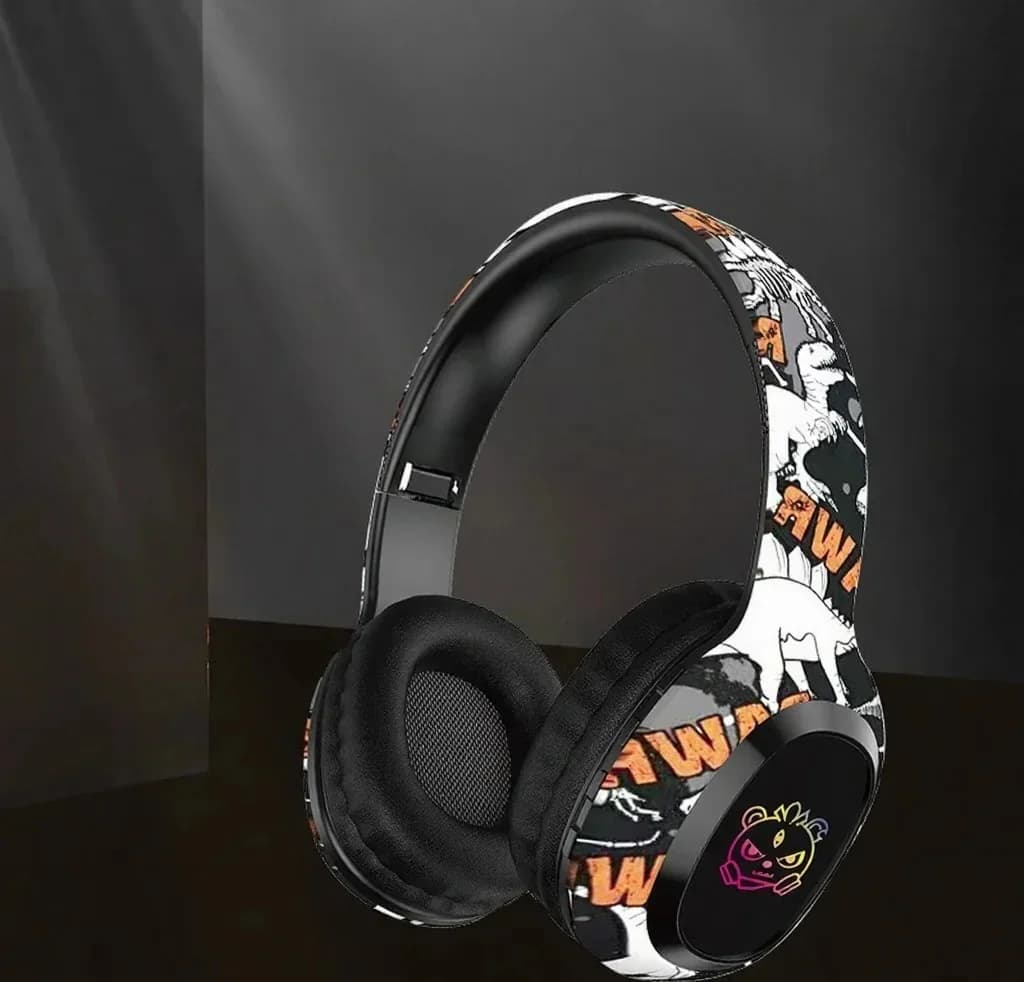 Over-Ear Bluetooth-Kopfhörer mit FM-Radio und LED-Leuchten