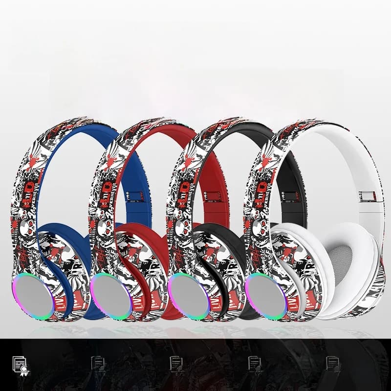 Wireless Over-Ear-Kopfhörer mit FM-Radio, TF-Kartenslot und faltbarem Design
