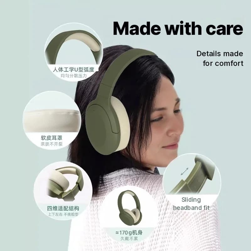 Kabellose Bluetooth Over-Ear-Kopfhörer mit FM-Radio und langer Akkulaufzeit