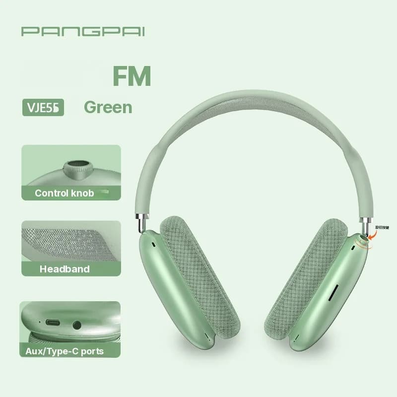 Bluetooth 5.4 Over-Ear Kopfhörer mit Drehregler und FM-Radio