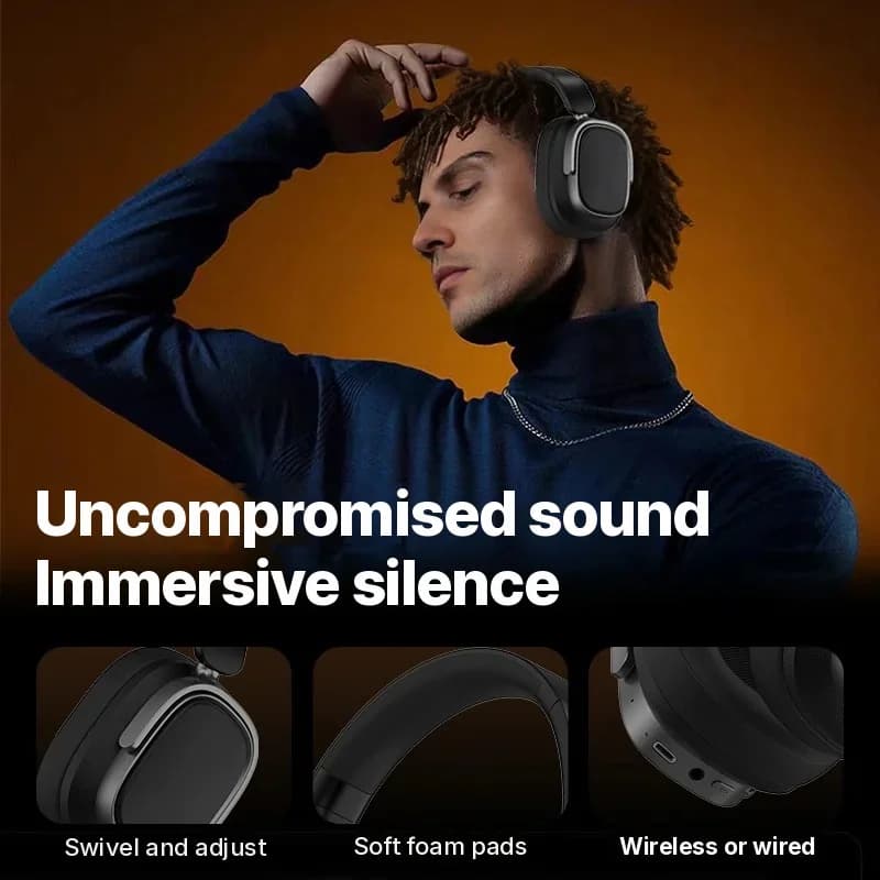 Over-Ear-Kopfhörer mit Active Noise Cancelling und 35h Akku