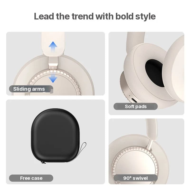 ANC Wireless Bluetooth Over-Ear-Kopfhörer mit Mikrofon