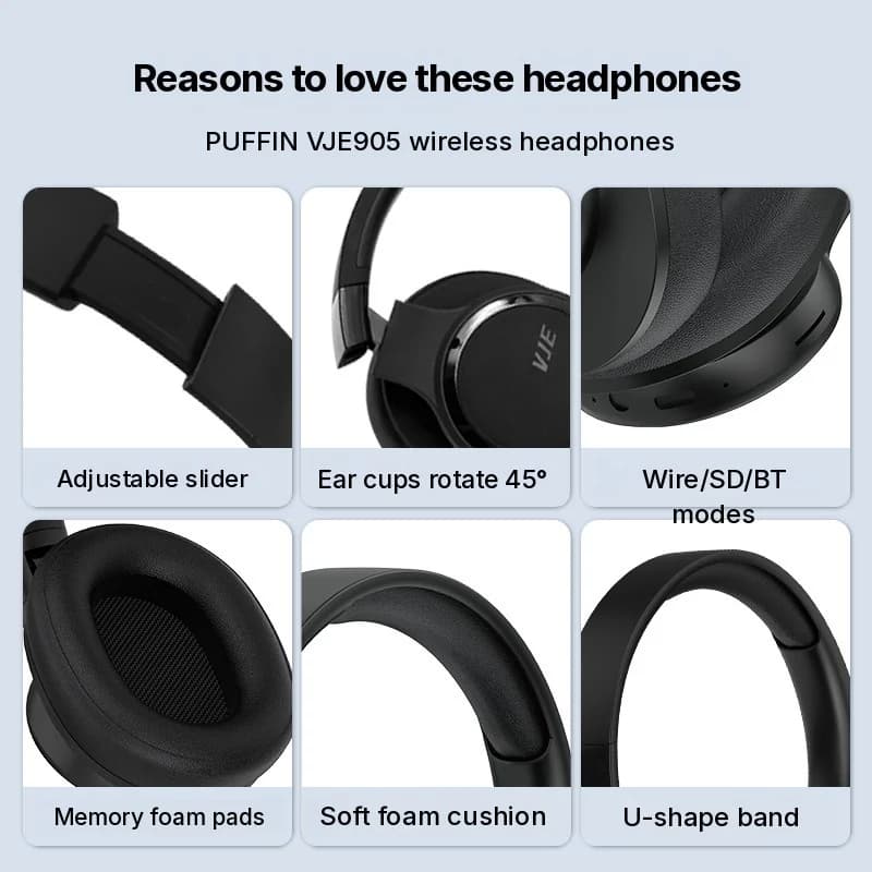 Wireless Over-Ear-Kopfhörer mit langer Akkulaufzeit und Bluetooth 5.4