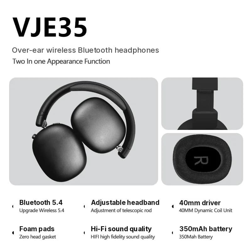 Over-Ear Wireless Bluetooth-Kopfhörer mit FM-Radio und TF-Kartenslot
