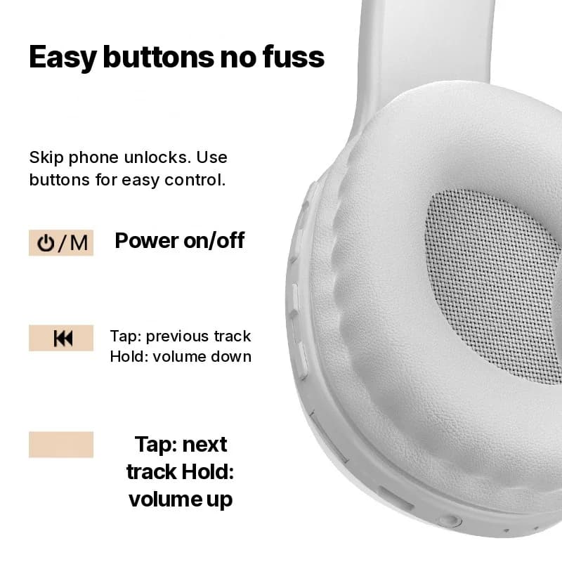 Bluetooth Over-Ear-Kopfhörer mit TF-Kartensteckplatz und AUX-Eingang