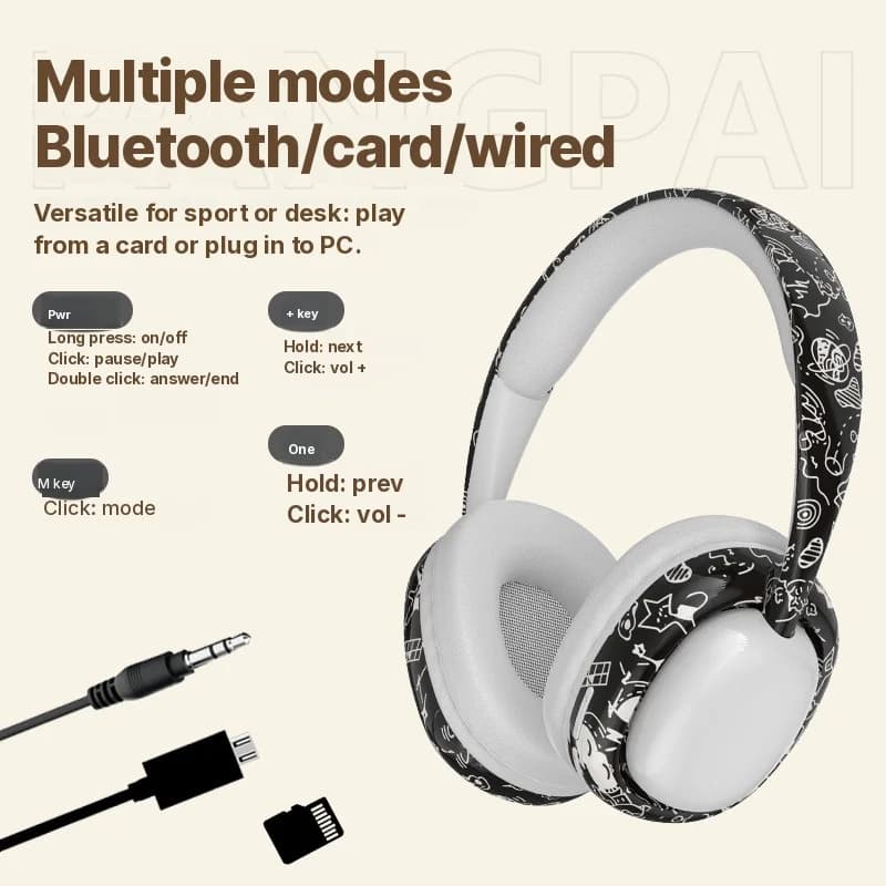 Over-Ear Bluetooth-Kopfhörer mit Tiefbass und Wireless-Konnektivität