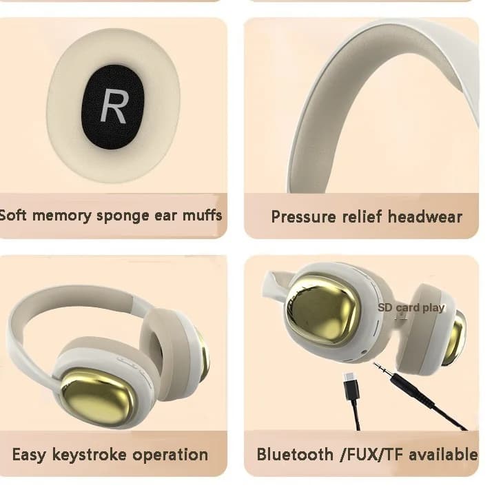 Kabellose Over-Ear-Kopfhörer mit Bluetooth 5.3 und langer Akkulaufzeit