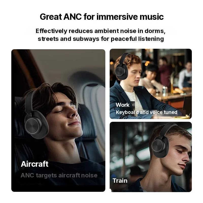 Kabellose Over-Ear-Kopfhörer mit aktiver Geräuschunterdrückung und 35 Std. Akku