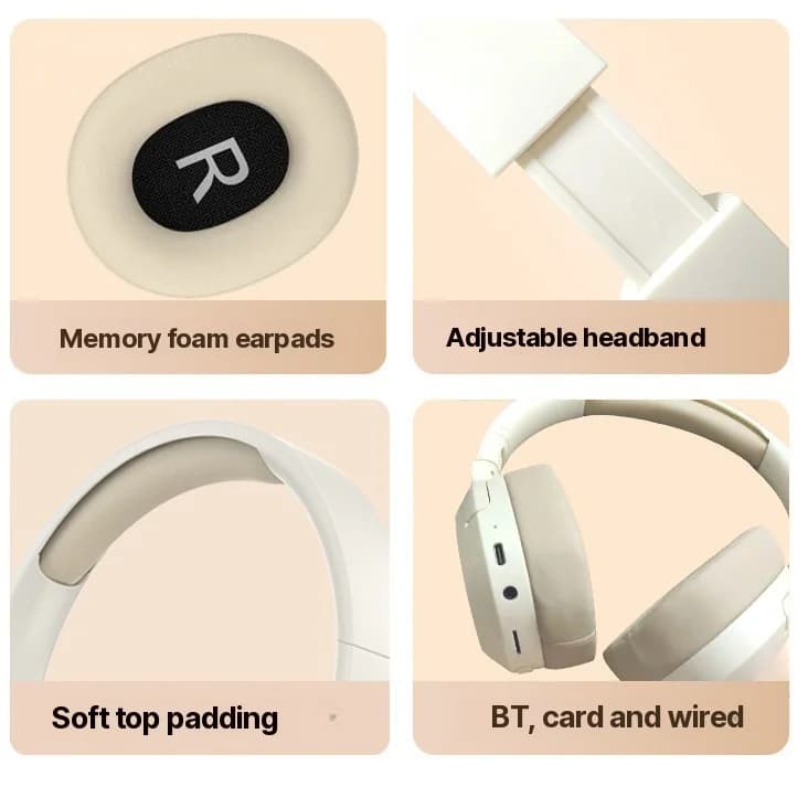 Over-Ear Bluetooth-Kopfhörer mit Bass, AUX und TF-Karten-Support