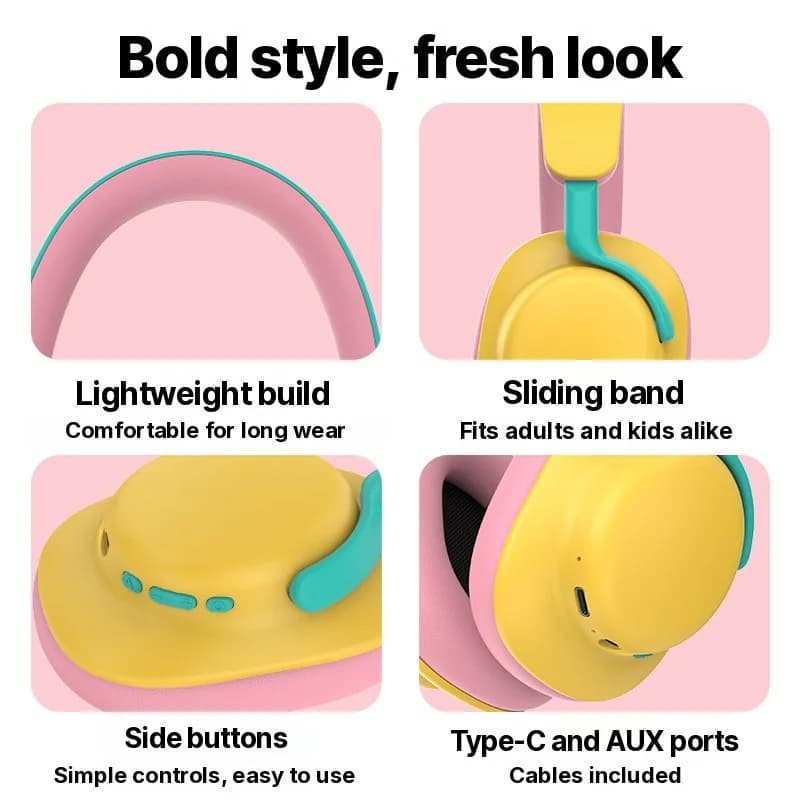Over-Ear Wireless Bluetooth-Kopfhörer mit FM-Radio und AUX