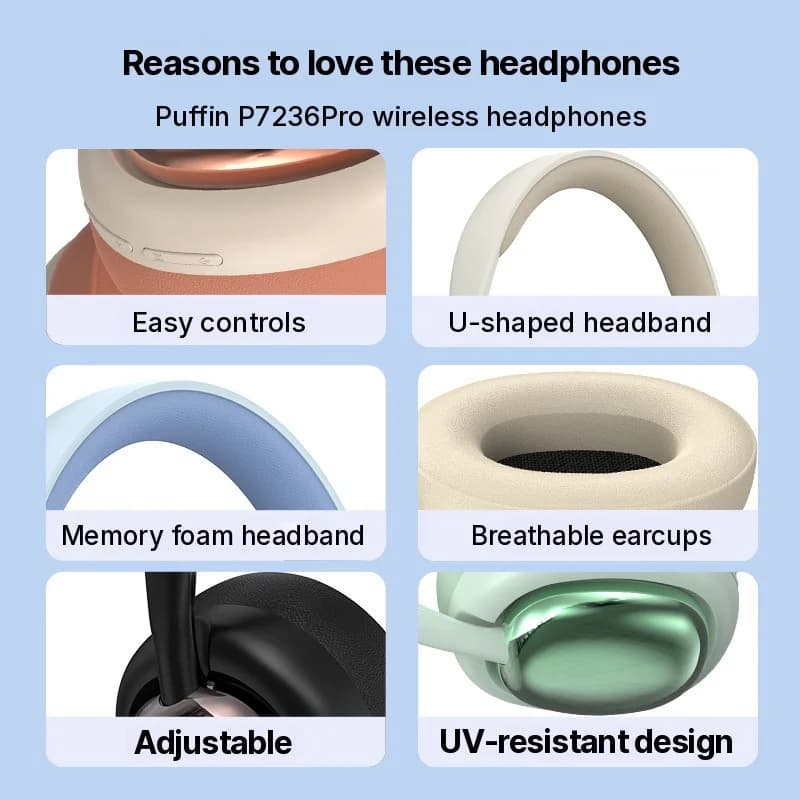 Over-Ear Wireless Bluetooth Kopfhörer mit Mikrofon und 40-mm-Treibern