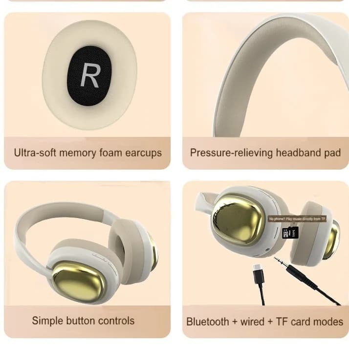 Over-Ear Bluetooth-Kopfhörer mit FM-Radio und Stereo-Sound
