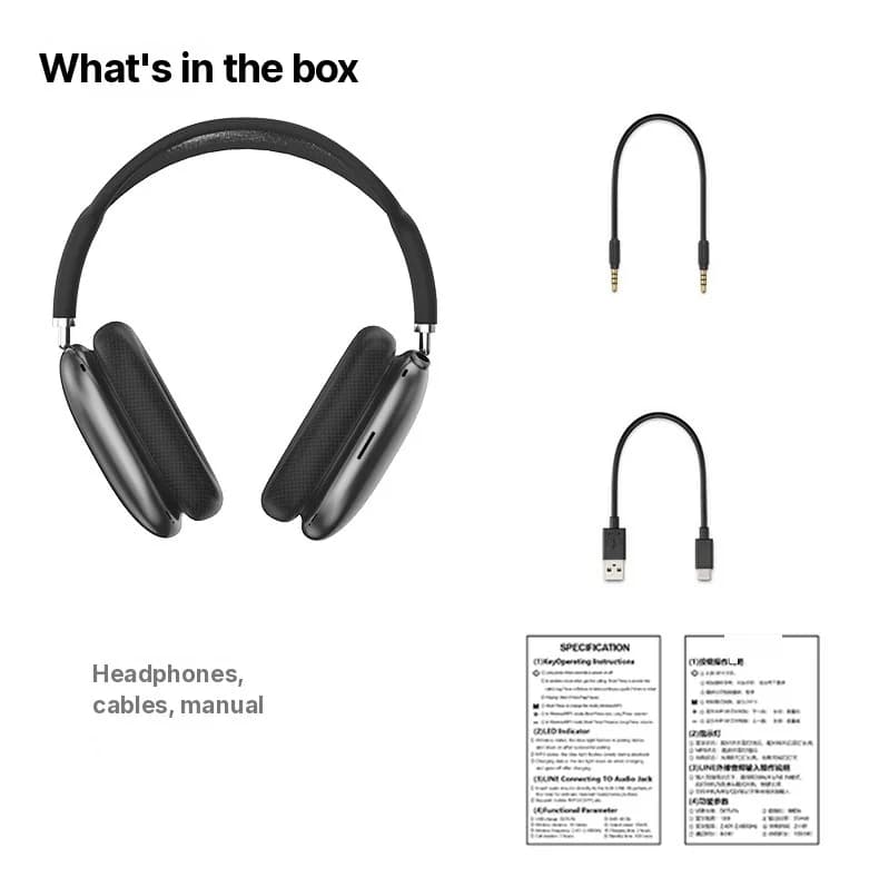 Bluetooth 5.4 Over-Ear Kopfhörer mit Drehregler und FM-Radio
