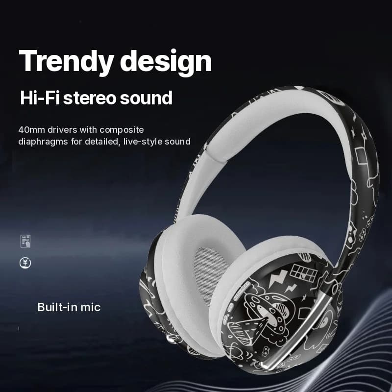 Over-Ear Bluetooth-Kopfhörer mit TF-Kartensteckplatz und kabelloser Konnektivität