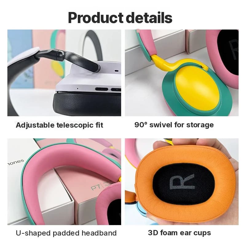 Kabellose Over-Ear-Bluetooth-Kopfhörer mit Mikrofon, FM-Radio, Type-C