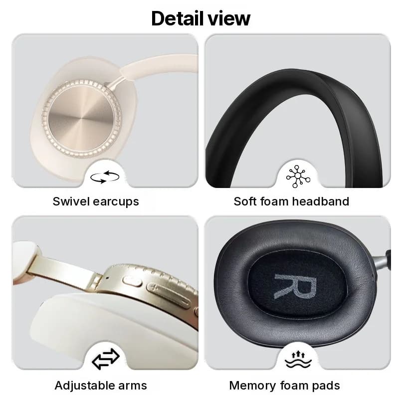Over-Ear Wireless Bluetooth Kopfhörer mit Noise Cancelling und Etui
