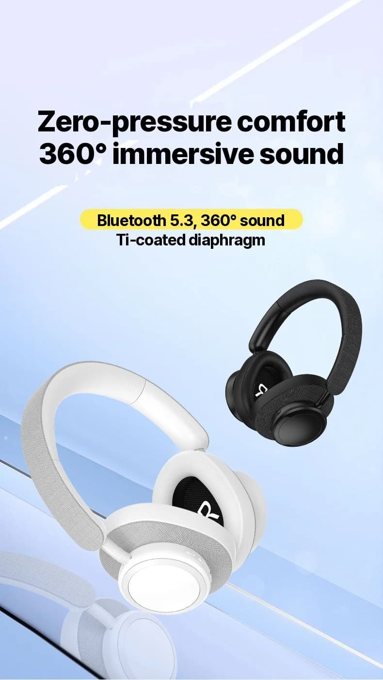 Kabellose Bluetooth Over-Ear-Kopfhörer mit Stoffoberfläche und langer Akkulaufzeit