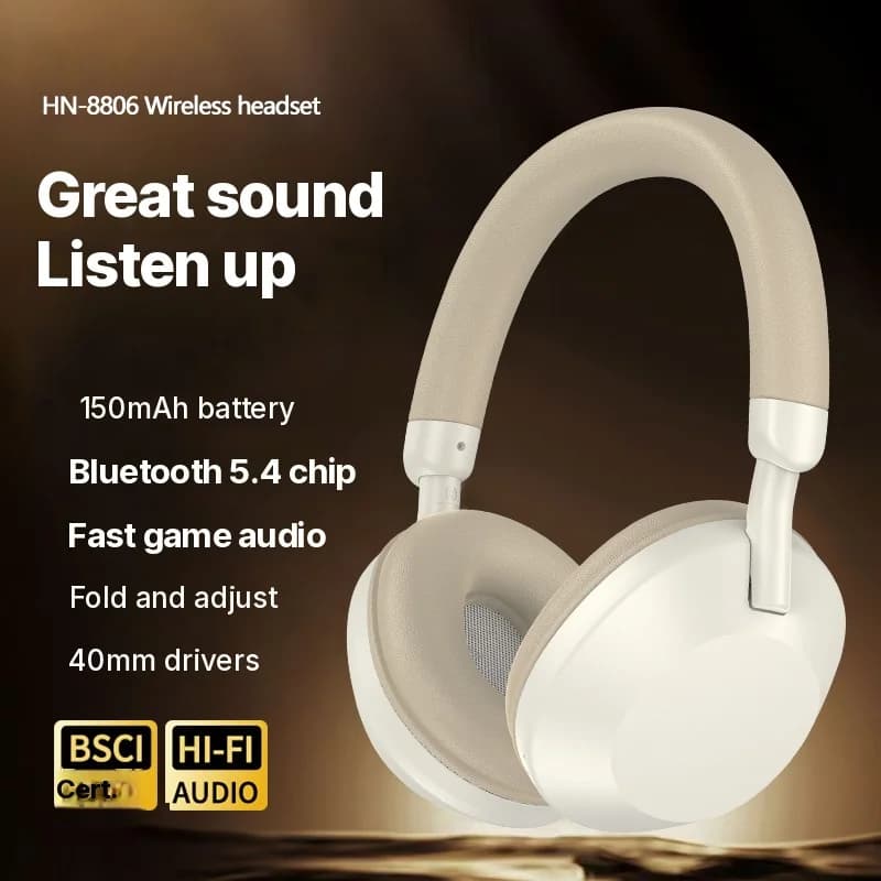 Wireless Over-Ear-Kopfhörer mit FM-Radio und Bluetooth 5.4