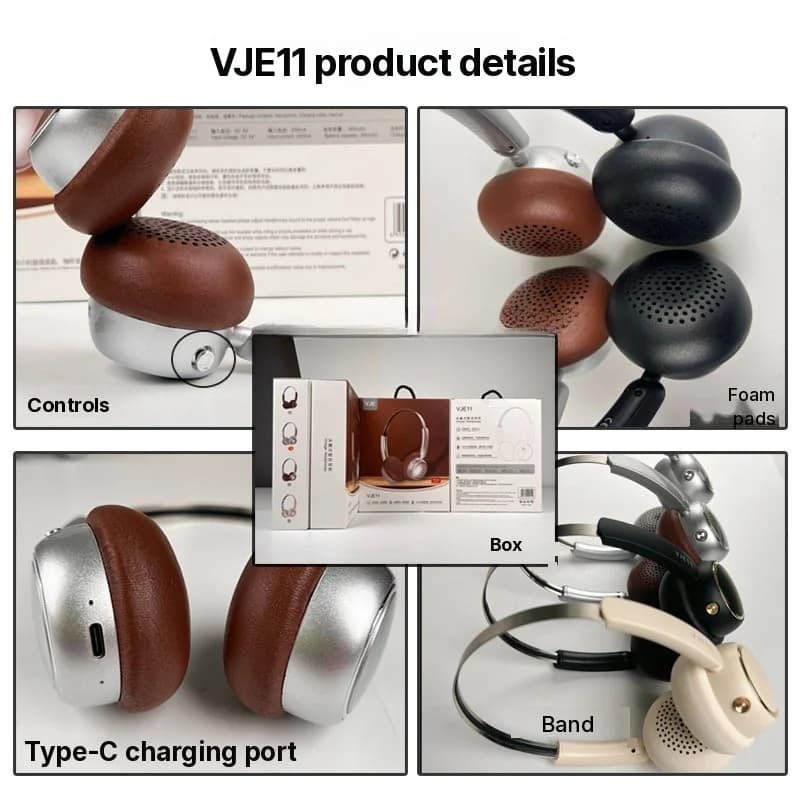 Retro Over-Ear Wireless-Kopfhörer mit FM-Radio und Bluetooth 5.4