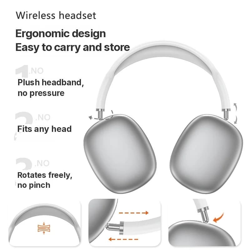 Over-Ear Wireless Bluetooth-Kopfhörer mit Deep Bass und Type-C-Ladung