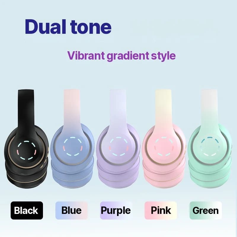 Wireless Over-Ear-Kopfhörer mit LED-Lichtern und FM-Radio