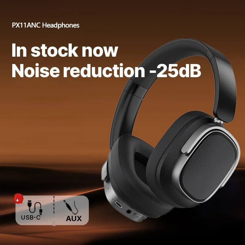 Over-Ear-Kopfhörer mit Active Noise Cancelling und 35h Akku