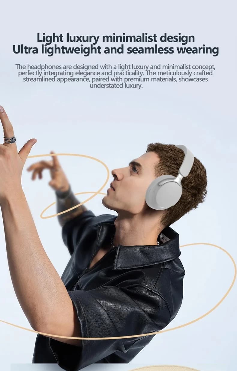 Kabellose Over-Ear-Bluetooth-Kopfhörer mit 3D-Stereosound und langem Akku