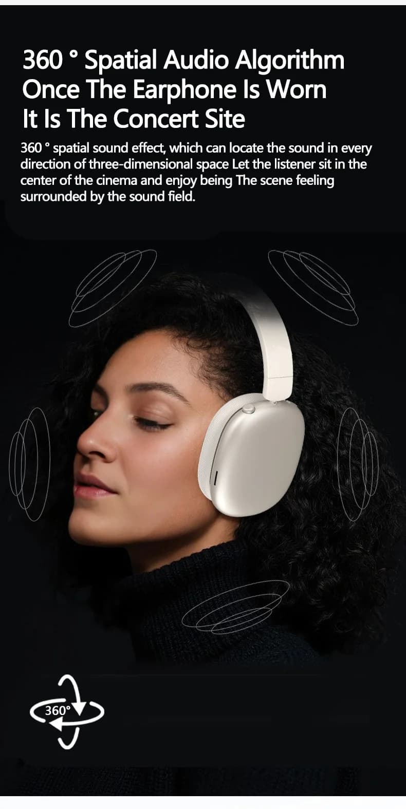 Aktive Noise-Cancelling kabellose Bluetooth-Kopfhörer mit Mikrofon