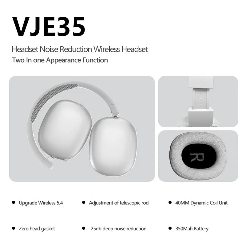 Aktive Noise-Cancelling kabellose Bluetooth-Kopfhörer mit Mikrofon