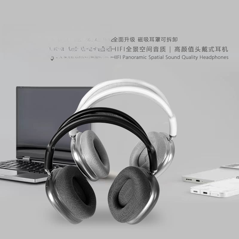 Kabellose Over-Ear-Kopfhörer mit magnetischen Ohrmuscheln und Mesh-Kopfband